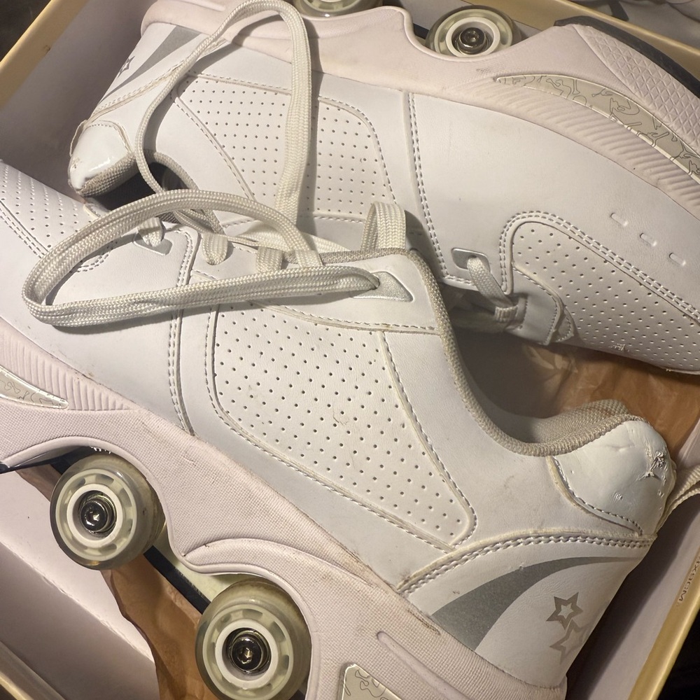 Public Desire White Roller Sneakers